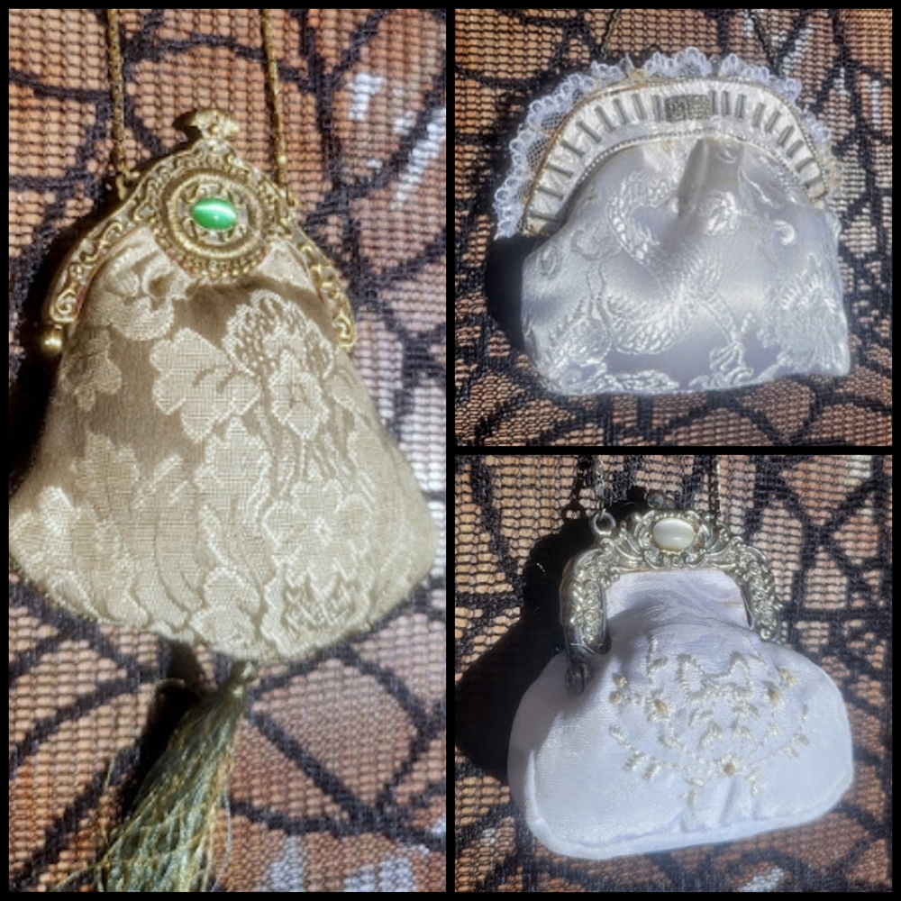 Lot of 3 Vintage Victorian Style Mini Change Purses